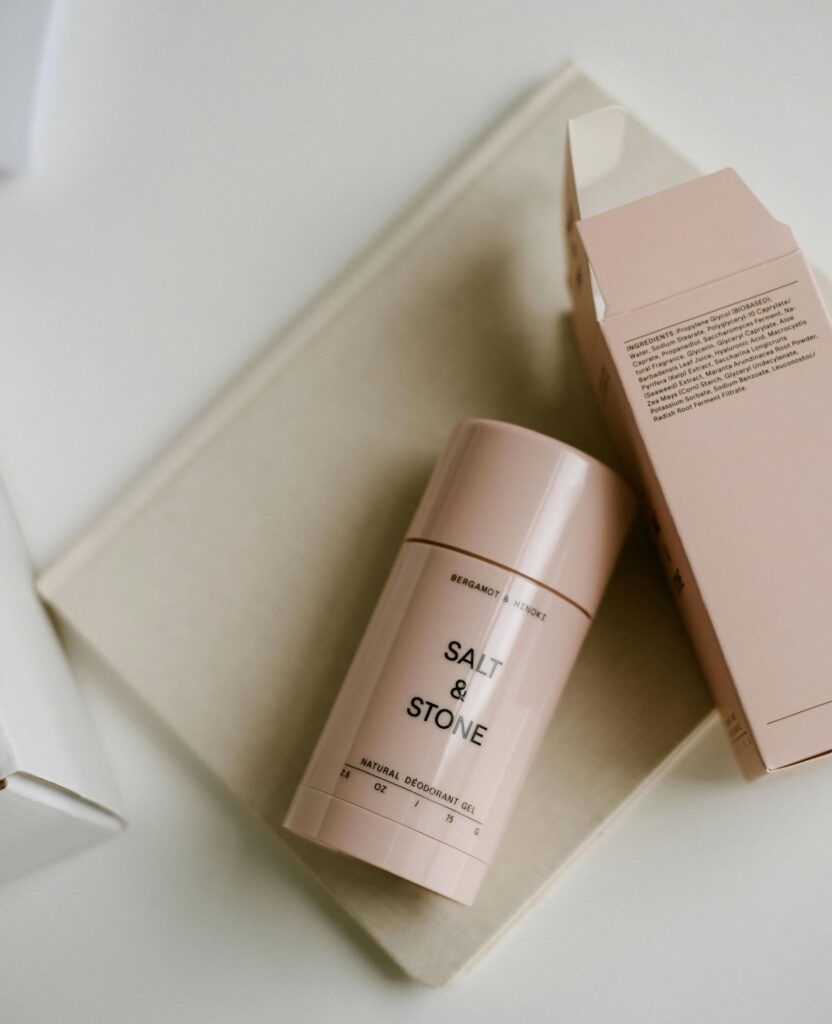 A bottle of Salt & Stone natural deodorant.